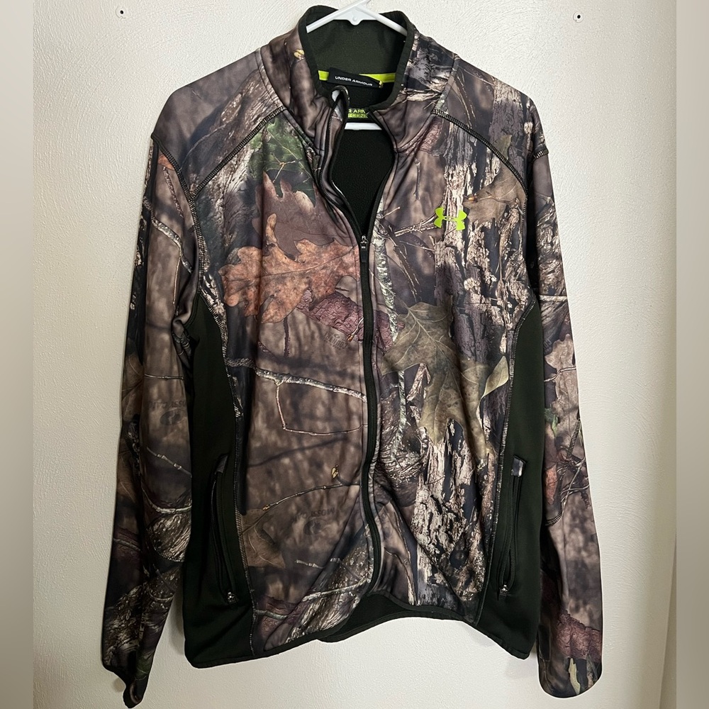 UNDER ARMOUR Outdoor Scent Control Camo Hunting Jacket Green Brown Men's Size L